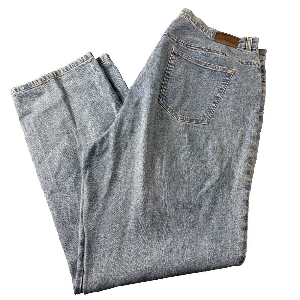 VTG Ralph Lauren Women Jeans 16W High Waisted Straight Leg Mom Denim Distressed
